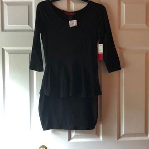 Hotkiss black peplum dress with tags.